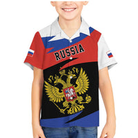 Russia Coat of Arms Family Matching Mermaid Dress and Hawaiian Shirt Russian Eagle Two Heads Simple Style LT17 - Wonder Print Shop