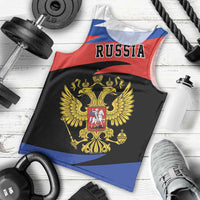 Russia Coat of Arms Men Tank Top Russian Eagle Two Heads Simple Style LT17 - Wonder Print Shop