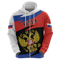 Russia Coat of Arms Zip Hoodie Russian Eagle Two Heads Simple Style LT17 - Wonder Print Shop