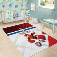 Custom Serbia Football Area Rug Sporty Style with Eagle Mascot