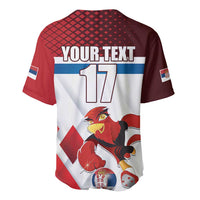 Custom Serbia Football Baseball Jersey Sporty Style with Eagle Mascot
