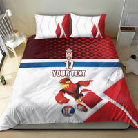 Custom Serbia Football Bedding Set Sporty Style with Eagle Mascot