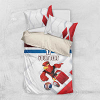 Custom Serbia Football Bedding Set Sporty Style with Eagle Mascot