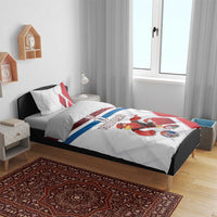Custom Serbia Football Bedding Set Sporty Style with Eagle Mascot