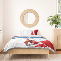 Custom Serbia Football Bedding Set Sporty Style with Eagle Mascot