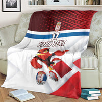 Custom Serbia Football Blanket Sporty Style with Eagle Mascot