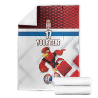 Custom Serbia Football Blanket Sporty Style with Eagle Mascot