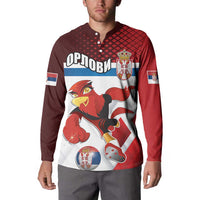 Custom Serbia Football Button Sweatshirt Sporty Style with Eagle Mascot