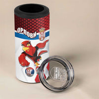 Custom Serbia Football 4 in 1 Can Cooler Tumbler Sporty Style with Eagle Mascot