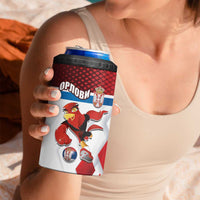 Custom Serbia Football 4 in 1 Can Cooler Tumbler Sporty Style with Eagle Mascot
