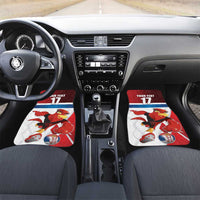 Custom Serbia Football Car Mats Sporty Style with Eagle Mascot
