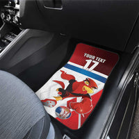 Custom Serbia Football Car Mats Sporty Style with Eagle Mascot