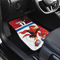 Custom Serbia Football Car Mats Sporty Style with Eagle Mascot
