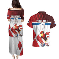 Custom Serbia Football Couples Matching Puletasi and Hawaiian Shirt Sporty Style with Eagle Mascot