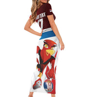 Custom Serbia Football Family Matching Short Sleeve Bodycon Dress and Hawaiian Shirt Sporty Style with Eagle Mascot