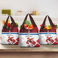 Custom Serbia Football Grocery Bag Sporty Style with Eagle Mascot