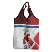 Custom Serbia Football Grocery Bag Sporty Style with Eagle Mascot