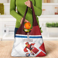Custom Serbia Football Grocery Bag Sporty Style with Eagle Mascot