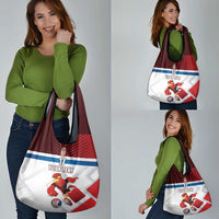 Custom Serbia Football Grocery Bag Sporty Style with Eagle Mascot