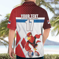 Custom Serbia Football Hawaiian Shirt Sporty Style with Eagle Mascot