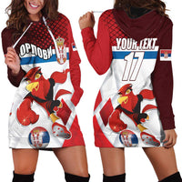 Custom Serbia Football Hoodie Dress Sporty Style with Eagle Mascot