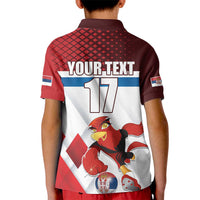 Custom Serbia Football Kid Polo Shirt Sporty Style with Eagle Mascot