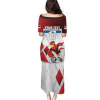 Custom Serbia Football Puletasi Sporty Style with Eagle Mascot
