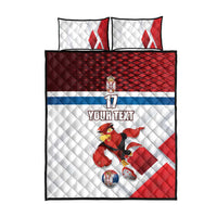 Custom Serbia Football Quilt Bed Set Sporty Style with Eagle Mascot