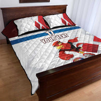 Custom Serbia Football Quilt Bed Set Sporty Style with Eagle Mascot