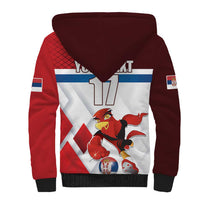 Custom Serbia Football Sherpa Hoodie Sporty Style with Eagle Mascot
