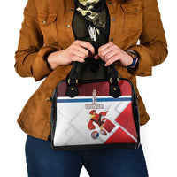 Custom Serbia Football Shoulder Handbag Sporty Style with Eagle Mascot