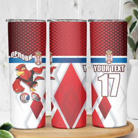 Custom Serbia Football Skinny Tumbler Sporty Style with Eagle Mascot