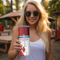 Custom Serbia Football Skinny Tumbler Sporty Style with Eagle Mascot