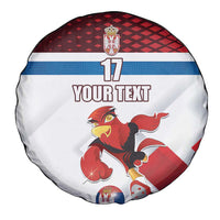 Custom Serbia Football Spare Tire Cover Sporty Style with Eagle Mascot
