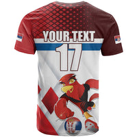 Custom Serbia Football T Shirt Sporty Style with Eagle Mascot