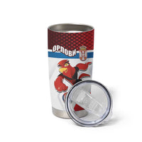 Custom Serbia Football Tumbler Cup Sporty Style with Eagle Mascot
