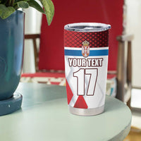 Custom Serbia Football Tumbler Cup Sporty Style with Eagle Mascot