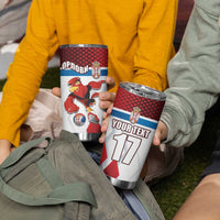 Custom Serbia Football Tumbler Cup Sporty Style with Eagle Mascot