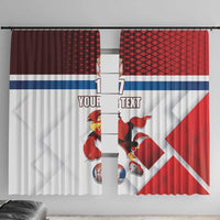 Custom Serbia Football Window Curtain Sporty Style with Eagle Mascot