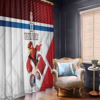 Custom Serbia Football Window Curtain Sporty Style with Eagle Mascot