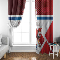 Custom Serbia Football Window Curtain Sporty Style with Eagle Mascot