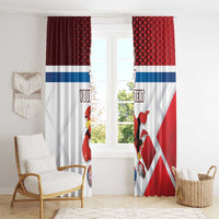 Custom Serbia Football Window Curtain Sporty Style with Eagle Mascot