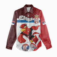 Custom Serbia Football Women Casual Shirt Sporty Style with Eagle Mascot
