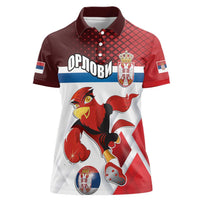 Custom Serbia Football Women Polo Shirt Sporty Style with Eagle Mascot