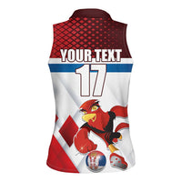 Custom Serbia Football Women Sleeveless Polo Shirt Sporty Style with Eagle Mascot