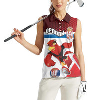 Custom Serbia Football Women Sleeveless Polo Shirt Sporty Style with Eagle Mascot