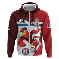 Custom Serbia Football Zip Hoodie Sporty Style with Eagle Mascot