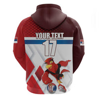 Custom Serbia Football Zip Hoodie Sporty Style with Eagle Mascot