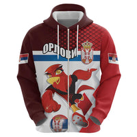 Custom Serbia Football Zip Hoodie Sporty Style with Eagle Mascot