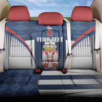 Custom Serbia Basketball Champions Back Car Seat Cover Sporty Style with Coat of Arms